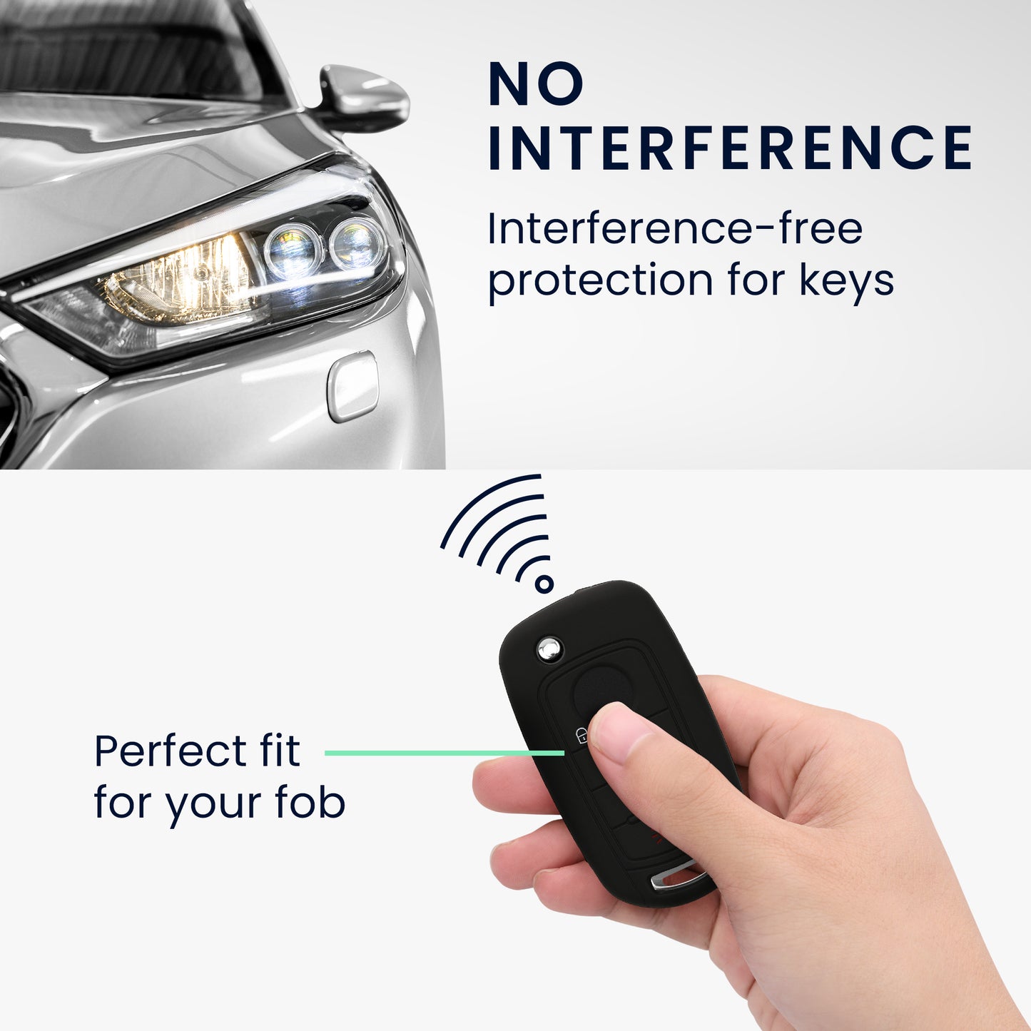 kwmobile Car Key Cover Compatible with Fiat 4-Button Foldable Car Key - Key Fob Cover Don't Touch My Key