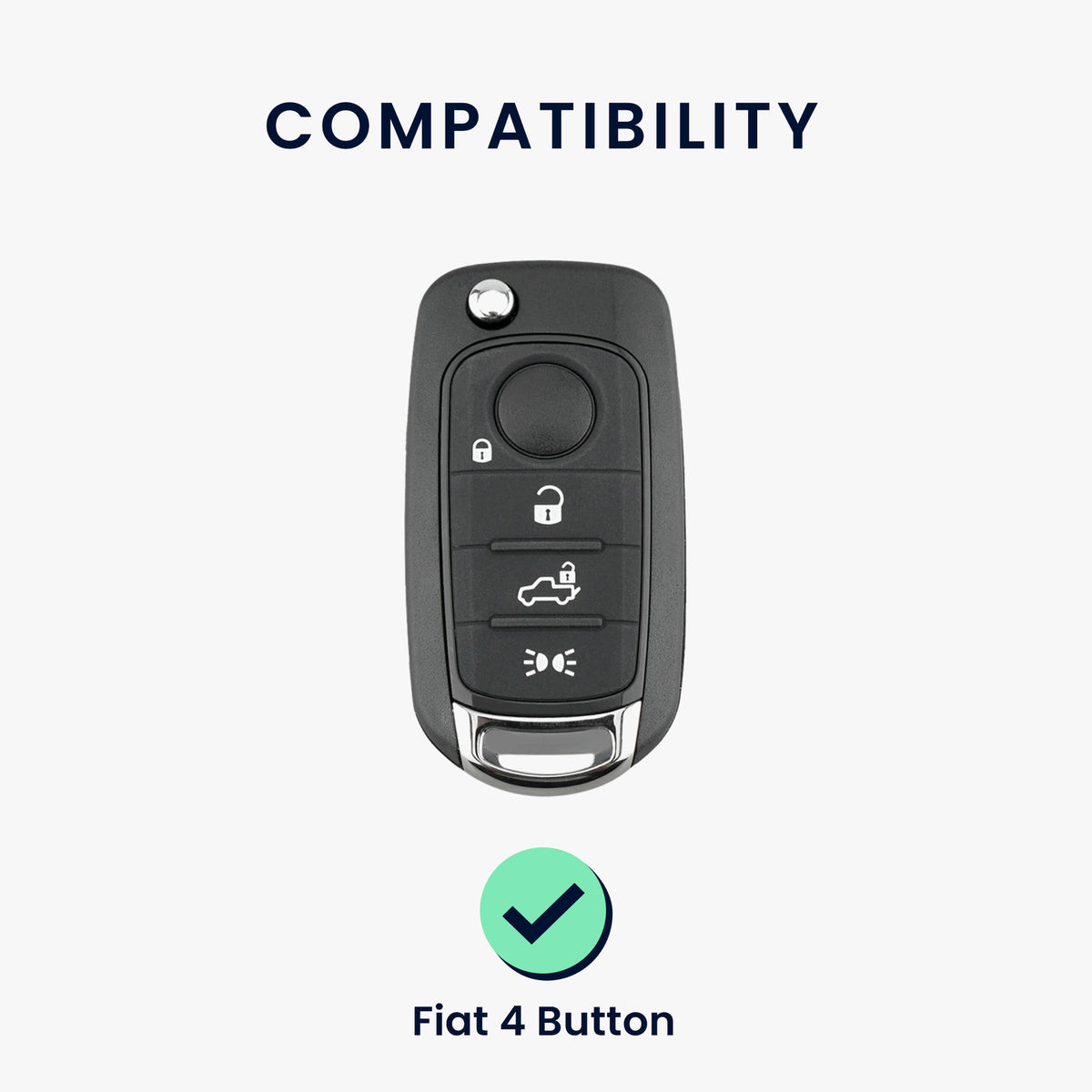 kwmobile Car Key Cover Compatible with Fiat 4-Button Foldable Car Key - Key Fob Cover Don't Touch My Key
