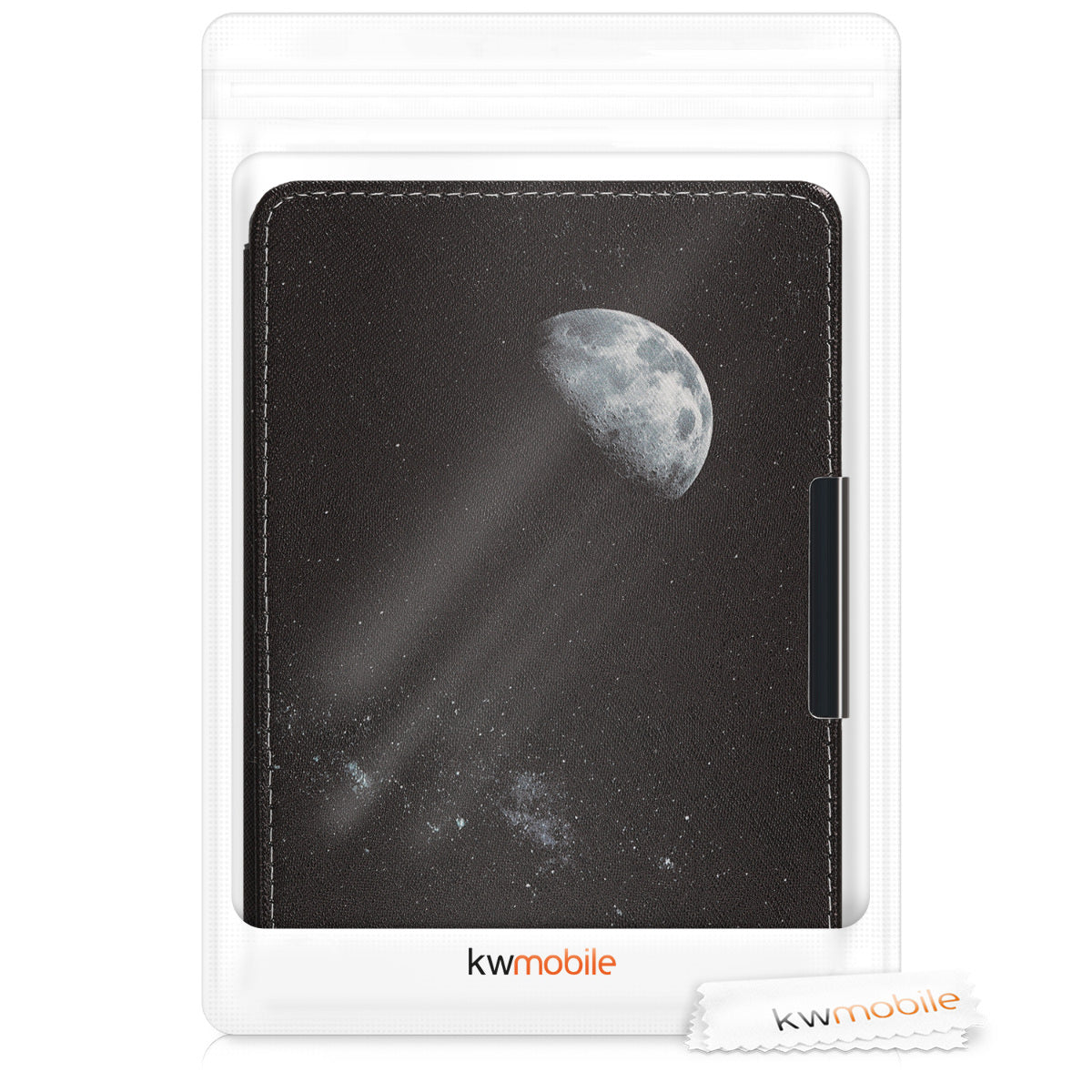 kwmobile Protective Case for Amazon Kindle Paperwhite Case - eReader Flip Case with Auto Sleep Function - Moon Black