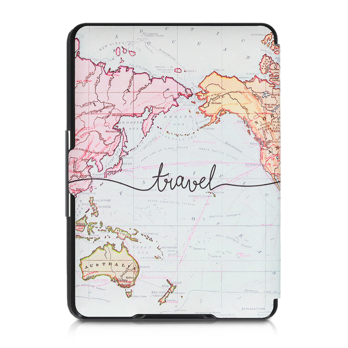 kwmobile Protective Case for Amazon Kindle Paperwhite Case - eReader Flip Case with Auto Sleep Function - Moon Black