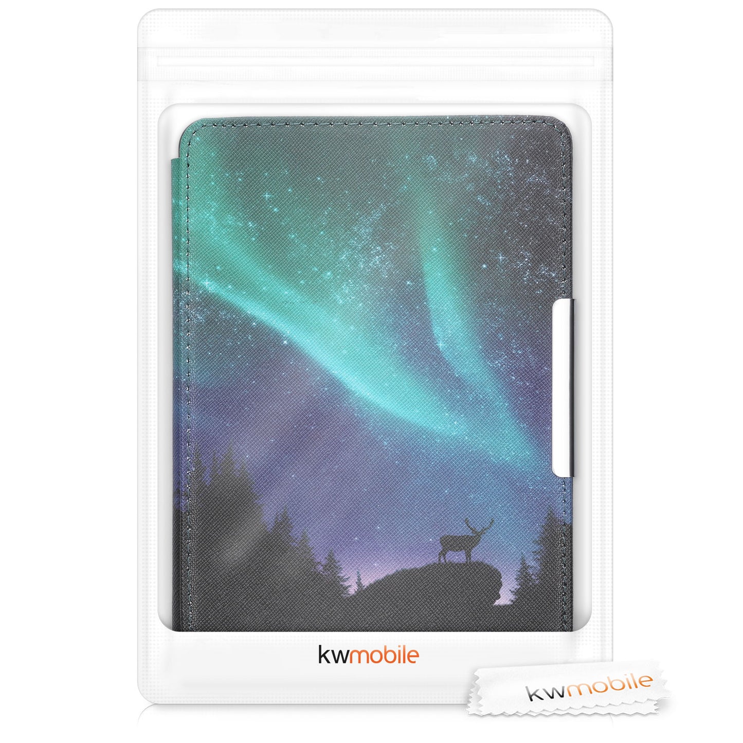 kwmobile Protective Case for Amazon Kindle Paperwhite Case - eReader Flip Case with Auto Sleep Function - Moon Black