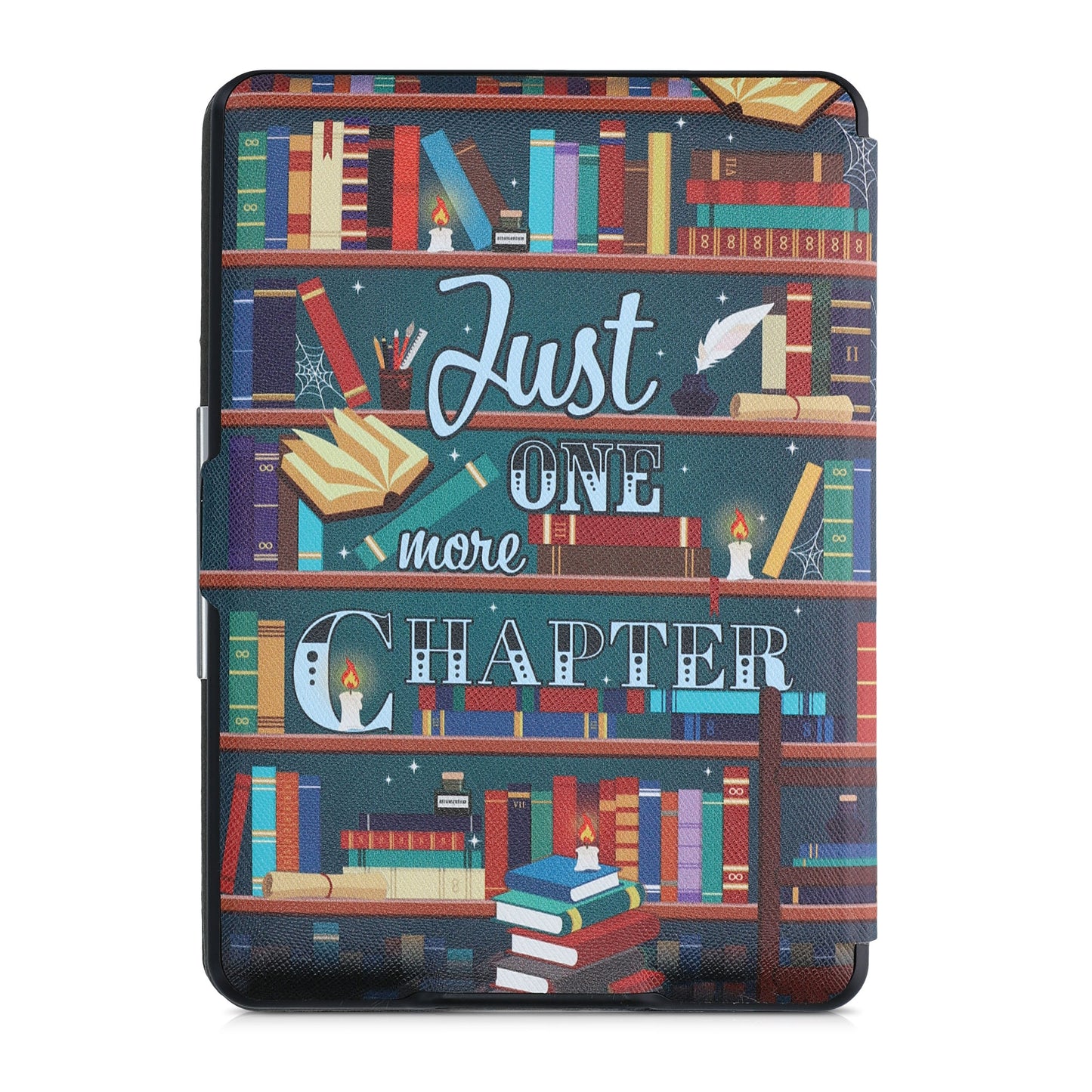 kwmobile Protective Case for Amazon Kindle Paperwhite Case - eReader Flip Case with Auto Sleep Function - Moon Black