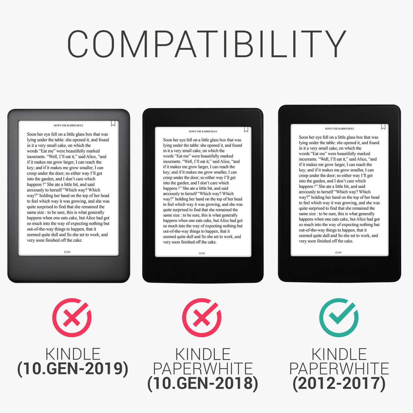 kwmobile Protective Case for Amazon Kindle Paperwhite Case - eReader Flip Case with Auto Sleep Function - Moon Black