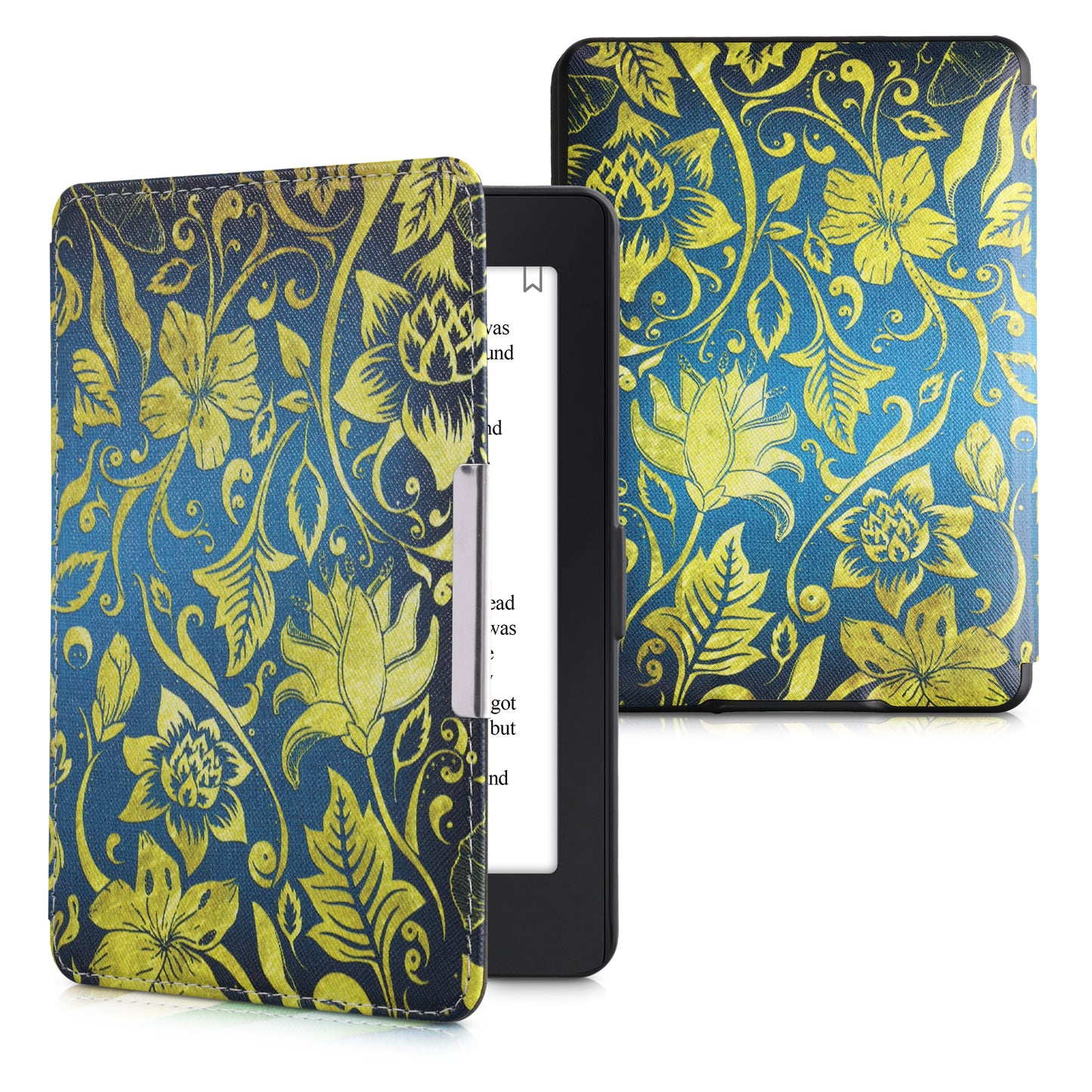 kwmobile Protective Case for Amazon Kindle Paperwhite Case - eReader Flip Case with Auto Sleep Function - Moon Black