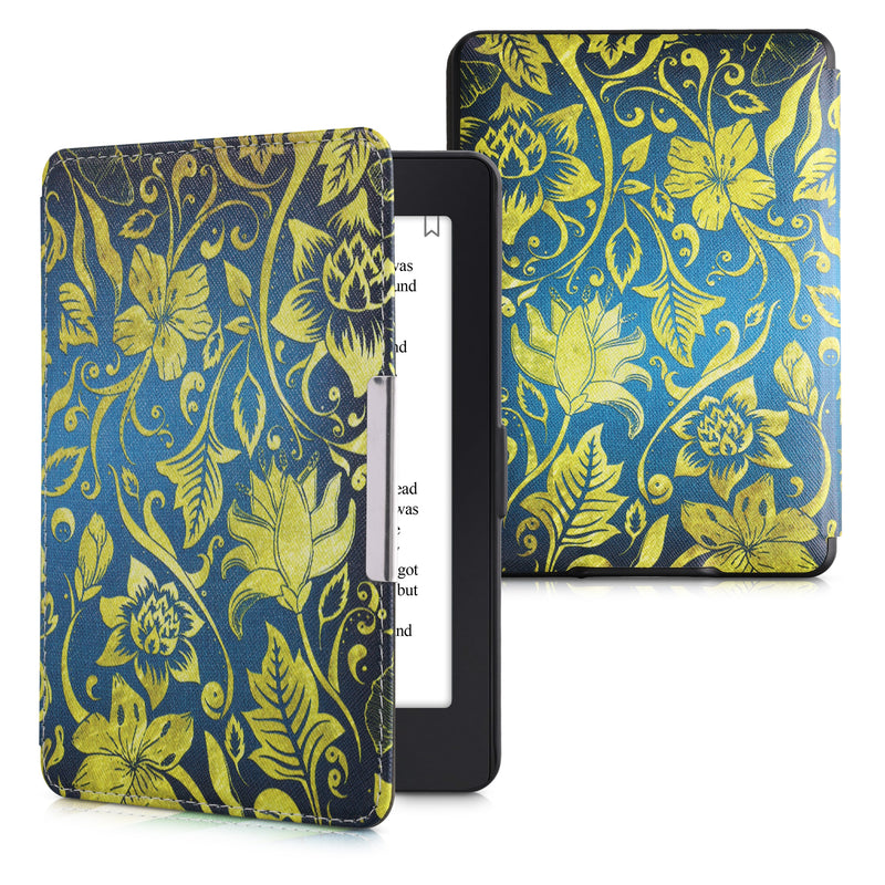 kwmobile Protective Case for Amazon Kindle Paperwhite Case - eReader Flip Case with Auto Sleep Function - Moon Black