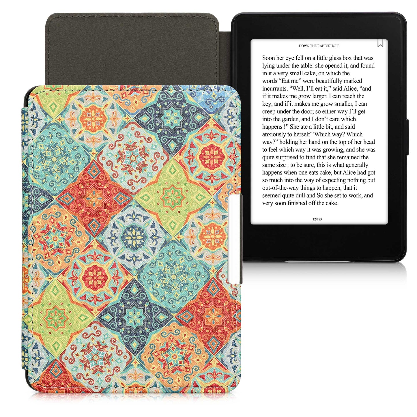 kwmobile Protective Case for Amazon Kindle Paperwhite Case - eReader Flip Case with Auto Sleep Function - Moon Black