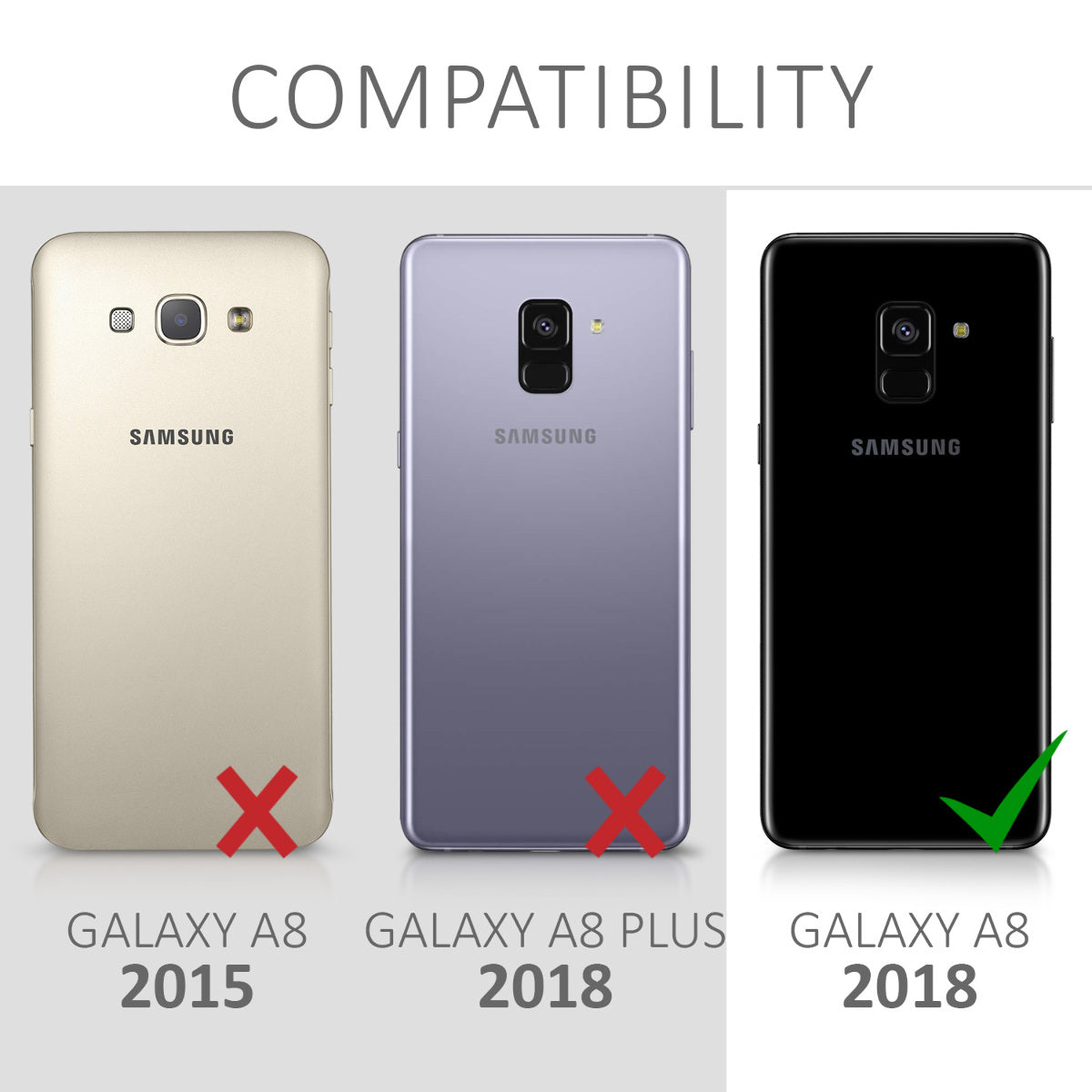 kwmobile Case Compatible with Samsung Galaxy A8 (2018) - Transparent Silicone Cover