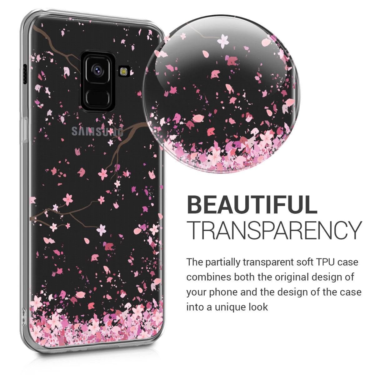 kwmobile Case Compatible with Samsung Galaxy A8 (2018) - Transparent Silicone Cover