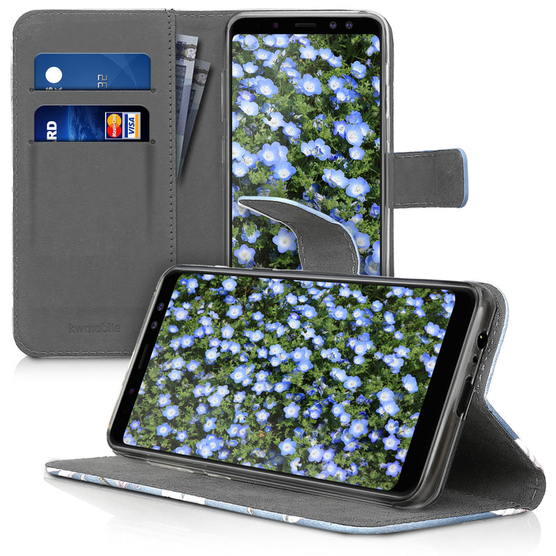 kwmobile Wallet Case Compatible with Samsung Galaxy A8 (2018) - Cover with Stand and Card Slots