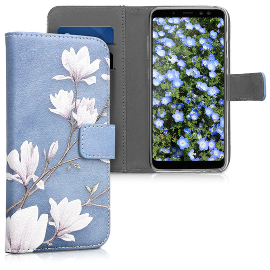 kwmobile Wallet Case Compatible with Samsung Galaxy A8 (2018) - Cover with Stand and Card Slots