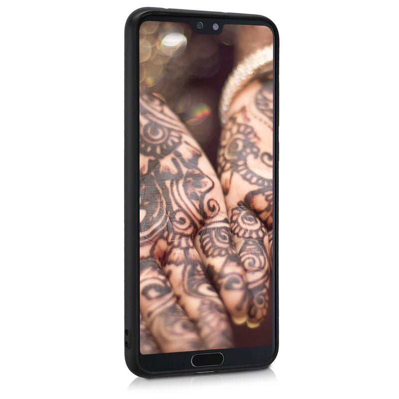 Huawei P20 Pro Shockproof Wood Hard Case with TPU Bumper Indian Sun