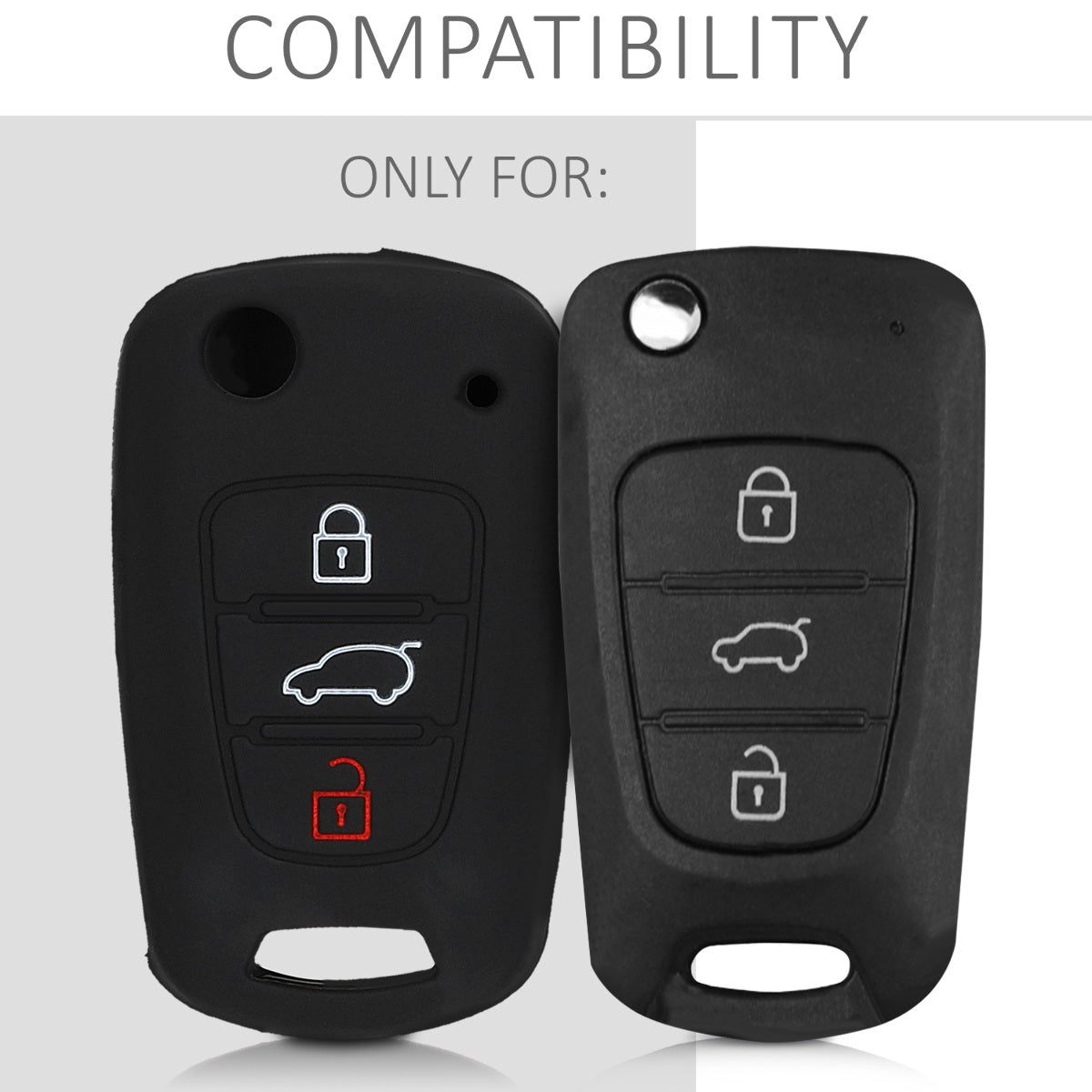 Silicone Car Key Cover for Hyundai 3-Button Flip Key Don't Touch My Key