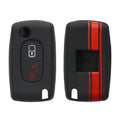 Peugeot Citroen 2-Button Flip Silicone Car Key Cover Patterned
