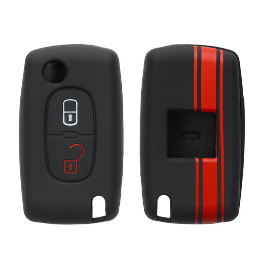 kwmobile Car Key Cover Compatible with Peugeot Citroen 2-Button Folding Car Key Cover