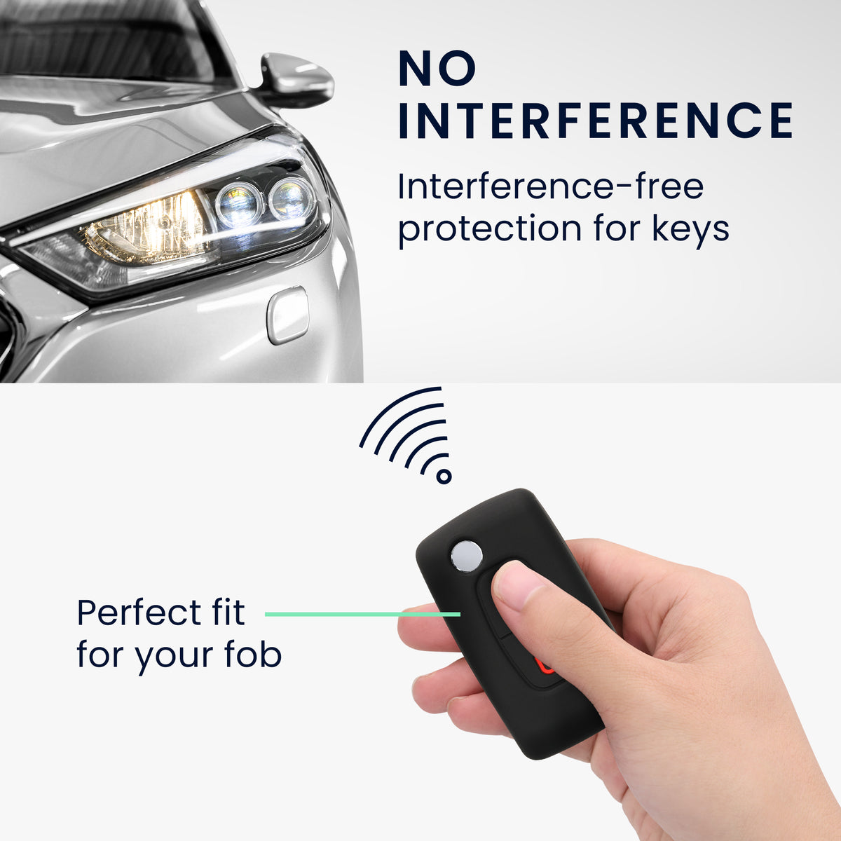 Peugeot Citroen 2-Button Flip Silicone Car Key Cover Patterned