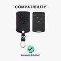 kwmobile Car Key Card Cover compatible with Renault 4-Button Car Key Card (Keyless Go Only)