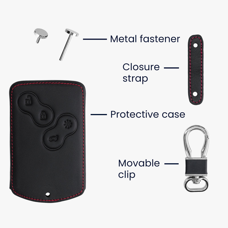 kwmobile Car Key Card Cover compatible with Renault 4-Button Car Key Card (Keyless Go Only)