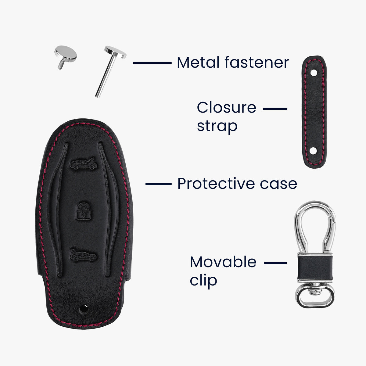Tesla Model S Faux Leather Car Key Cover