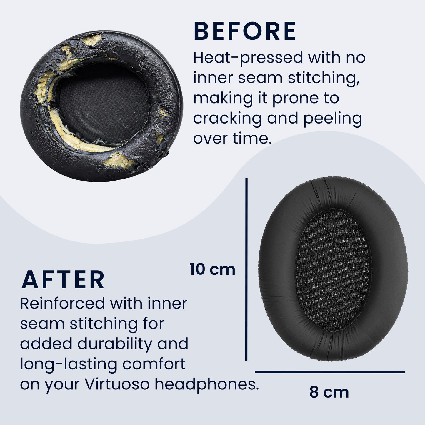kwmobile Ear Pads for Sennheiser HD201 / HD206 / HD180 / HD200 Pro Earpads Replacement Earpads Headphone Spare Parts Headphone Replacement Pads for Over Ear Headphones