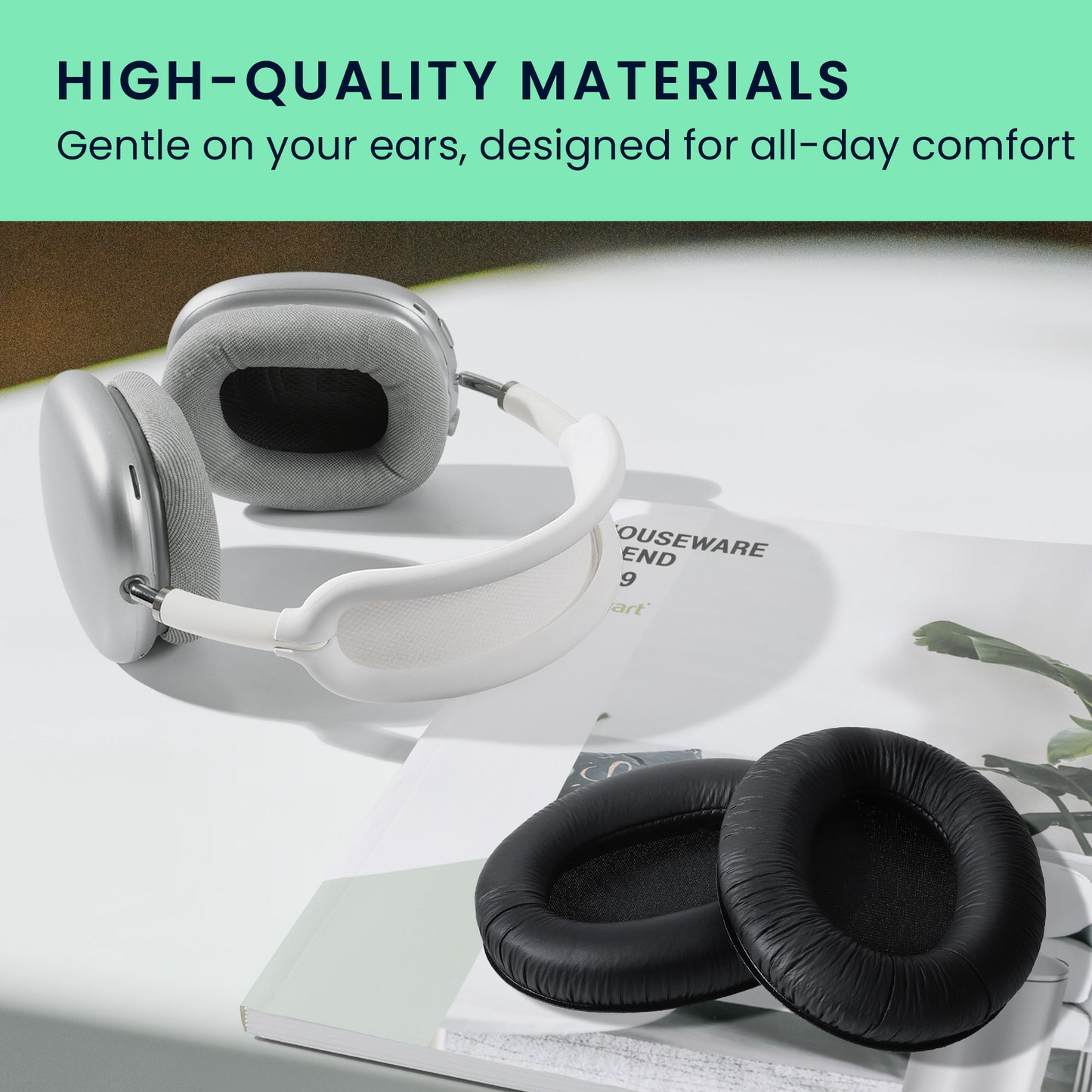 kwmobile Ear Pads for Sennheiser HD201 / HD206 / HD180 / HD200 Pro Earpads Replacement Earpads Headphone Spare Parts Headphone Replacement Pads for Over Ear Headphones