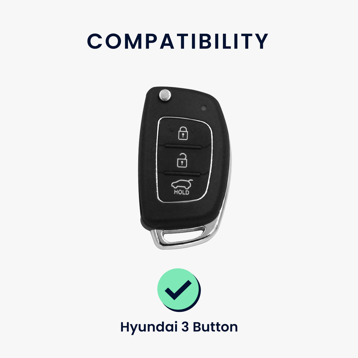 Hyundai 3-Button Flip Silicone Car Key Cover