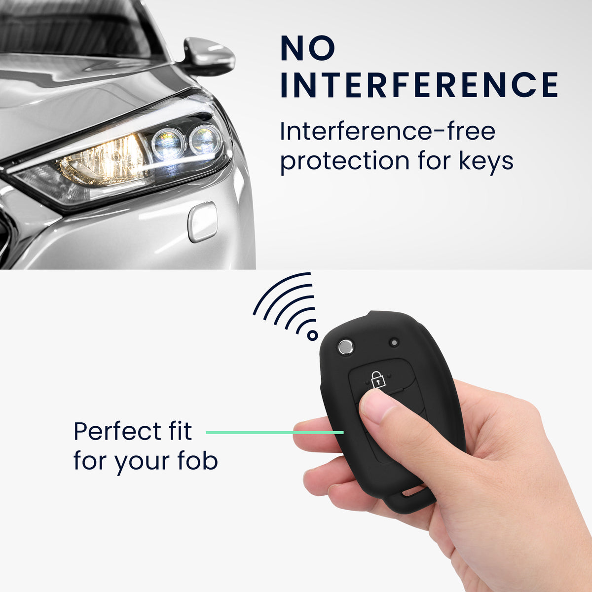 Hyundai 3-Button Flip Silicone Car Key Cover