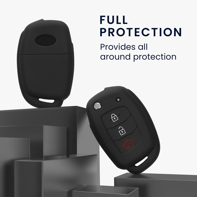Hyundai 3-Button Flip Silicone Car Key Cover