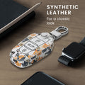Faux Leather Case for Peugeot Citroen 3-Button Smart Key Car Key (Keyless Go only)