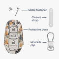 Faux Leather Case for Peugeot Citroen 3-Button Smart Key Car Key (Keyless Go only)