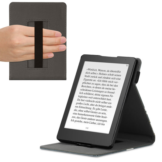 kwmobile Case Compatible with Kobo Aura Edition 2 Cover - Case with Strap and Stand