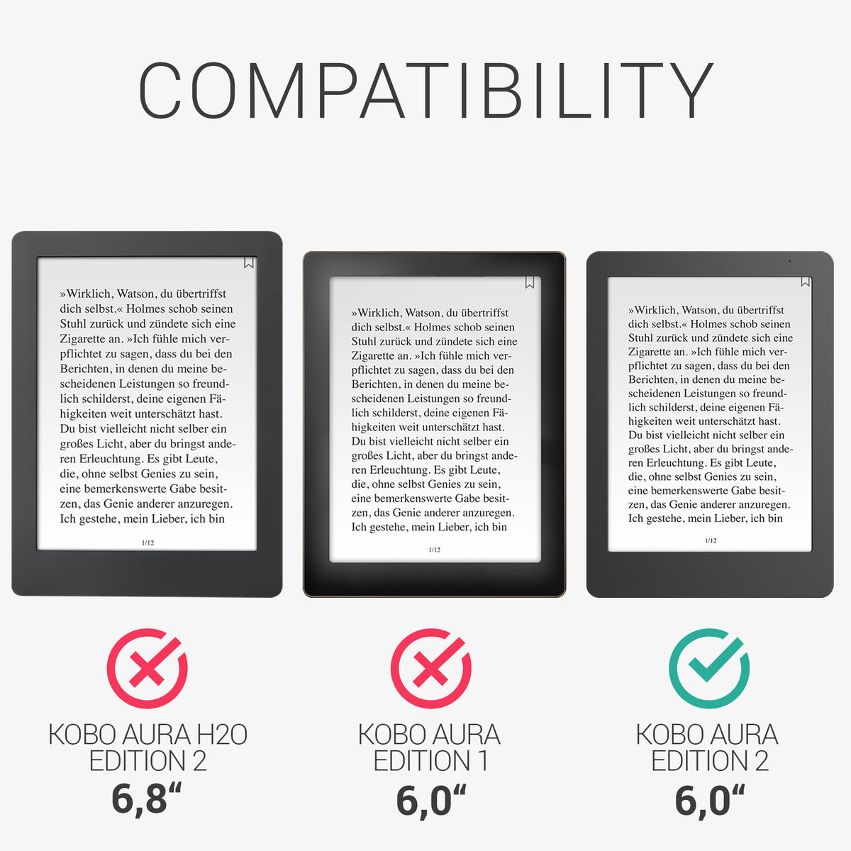Kobo Aura Edition 2 Case with Strap and Stand