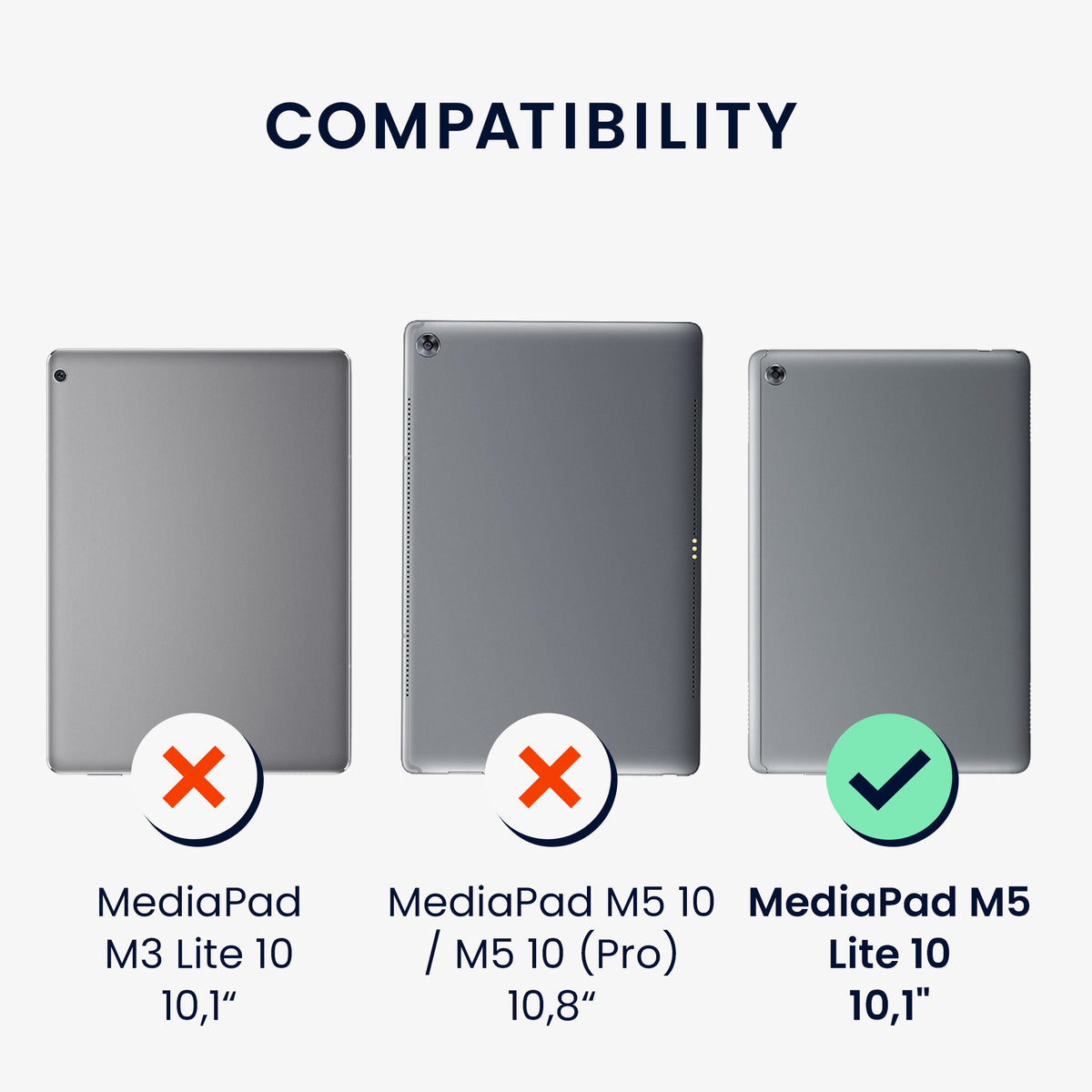 kwmobile Protective Case Compatible with Huawei MediaPad M5 Lite 10 - 360° Tablet Cover Case