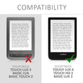 Faux Leather Case compatible with Pocketbook Touch Lux 4/5/Touch HD 3/Color (2020)/ Vivlio Lux 5