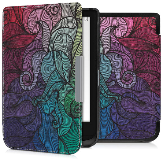 kwmobile Cover for Pocketbook Touch Lux 4/5/Touch HD 3/Color (2020)/ Vivlio Lux 5 Case - eReader Flip Case with Auto Sleep Function - Color Burst