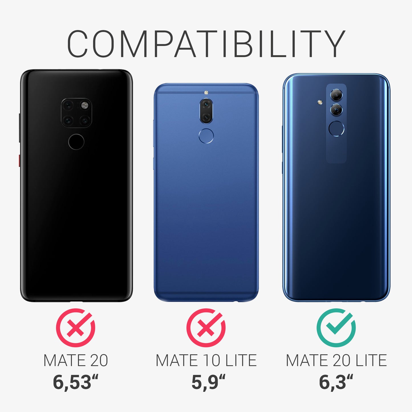 kwmobile Phone Case for Huawei Mate 20 Lite Cover - Silicone Case - Wireless Charging - Protective Cover