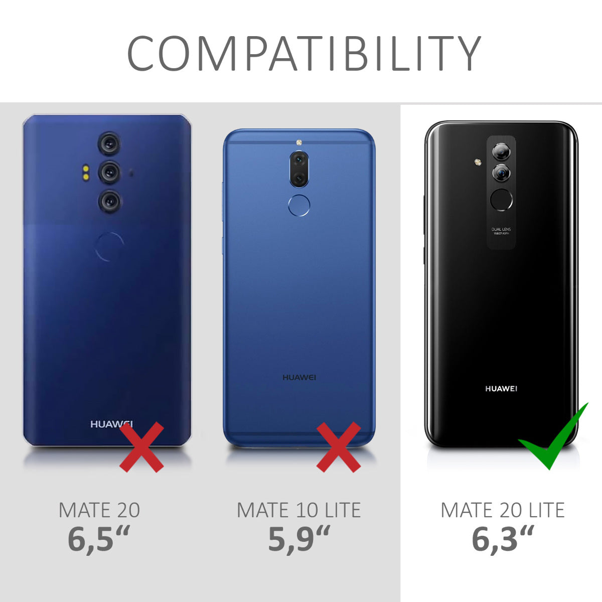 kwmobile Phone Case for Huawei Mate 20 Lite Cover - Silicone Case - Wireless Charging - Protective Cover