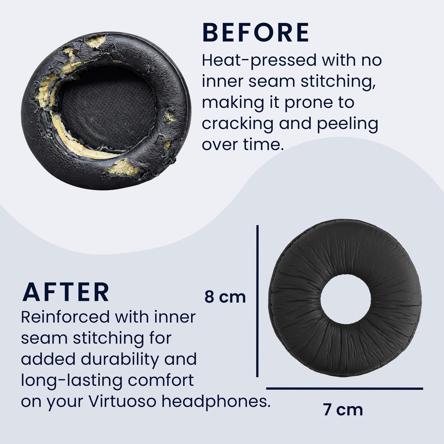 kwmobile Ear Pads for Technics RP DJ1200 / DJ1210 Earpads Replacement Headphone Spare Parts Over Ear Headphones