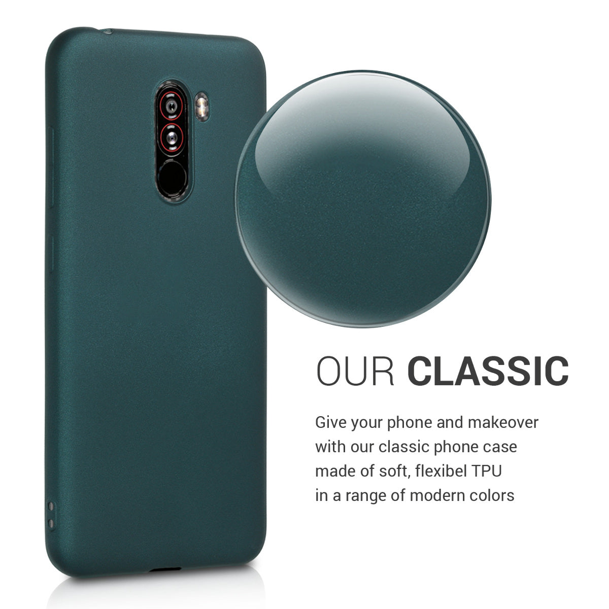 kwmobile Case for Xiaomi Pocophone F1 - Shimmering Silicone Cover - Protective Case