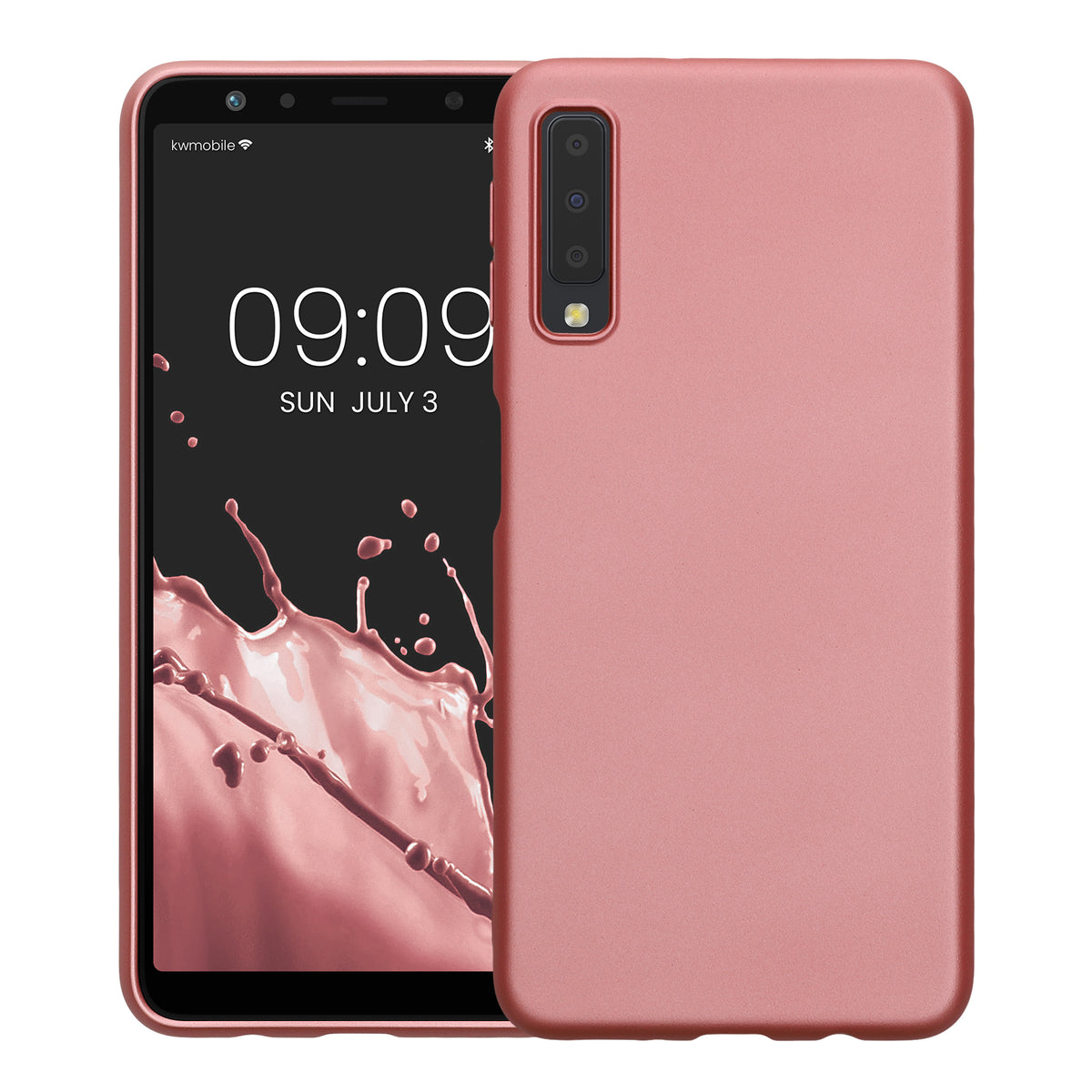 Samsung Galaxy A7 (2018) Silicone Phone Case Metallic Rose Gold
