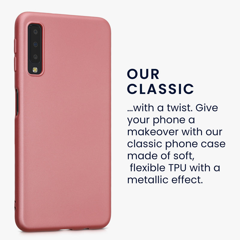 Samsung Galaxy A7 (2018) Silicone Phone Case Metallic Rose Gold