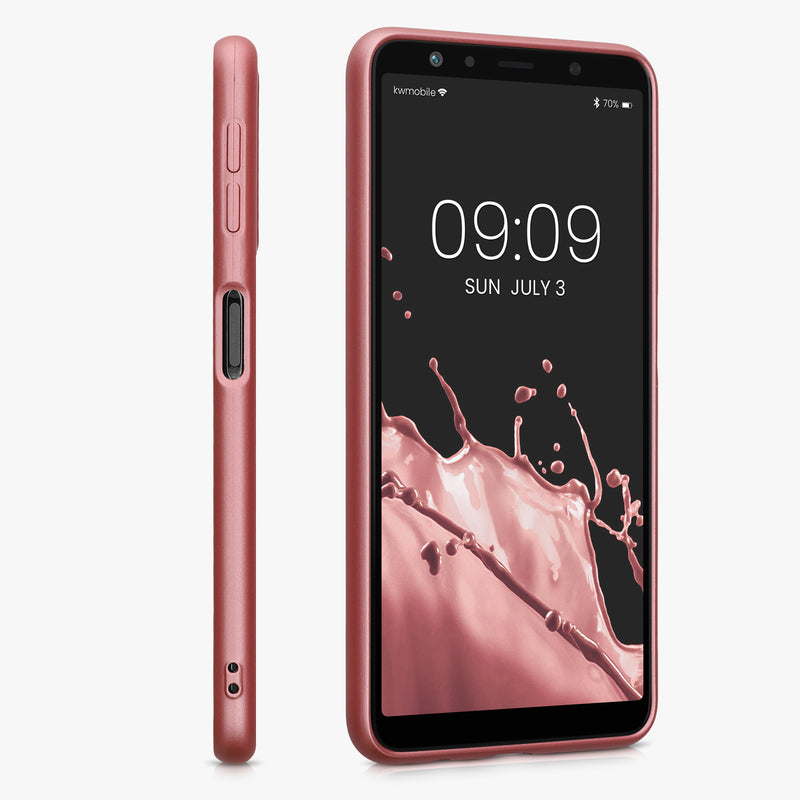 Samsung Galaxy A7 (2018) Silicone Phone Case Metallic Rose Gold