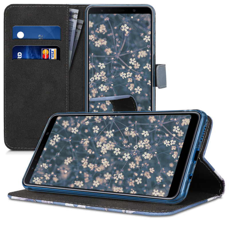 kwmobile Wallet Case Compatible with Samsung Galaxy A7 (2018) - Cover with Stand and Card Slots