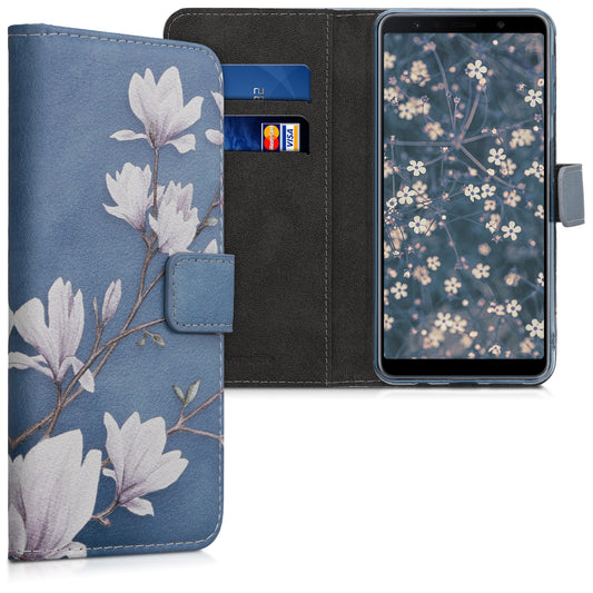kwmobile Wallet Case Compatible with Samsung Galaxy A7 (2018) - Cover with Stand and Card Slots