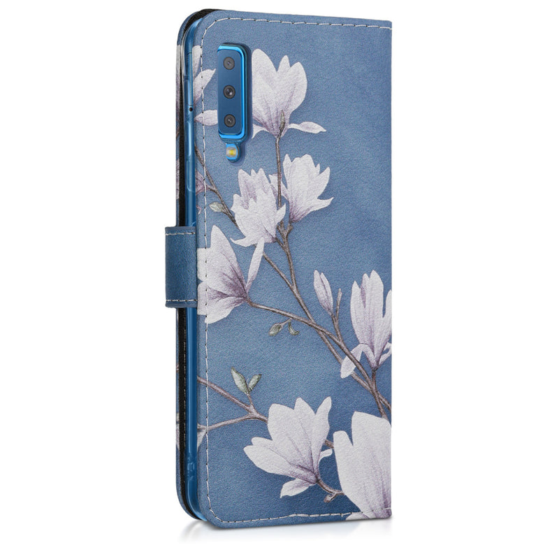 kwmobile Wallet Case Compatible with Samsung Galaxy A7 (2018) - Cover with Stand and Card Slots