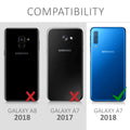 kwmobile Wallet Case Compatible with Samsung Galaxy A7 (2018) - Cover with Stand and Card Slots