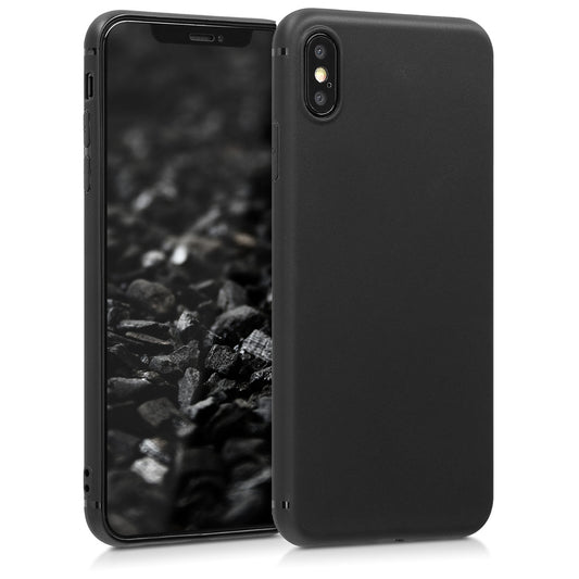 iPhone XS Max Handyhülle Silikon Schwarz Matt