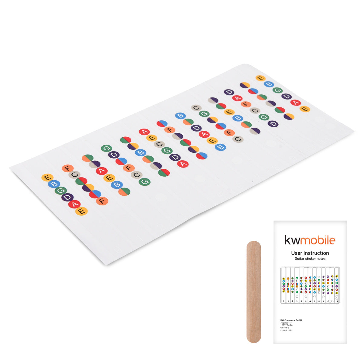kwmobile Guitar Fretboard Note Stickers with Guide Beginner Guitar Fretboard Decals for Acoustic and Electric Guitar