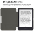 kwmobile Protective Case for Tolino Shine 3 - eReader Flip Case with Auto Sleep Function - Owl Sleep with Brown Mint Green