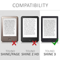 kwmobile Protective Case for Tolino Shine 3 - eReader Flip Case with Auto Sleep Function - Owl Sleep with Brown Mint Green