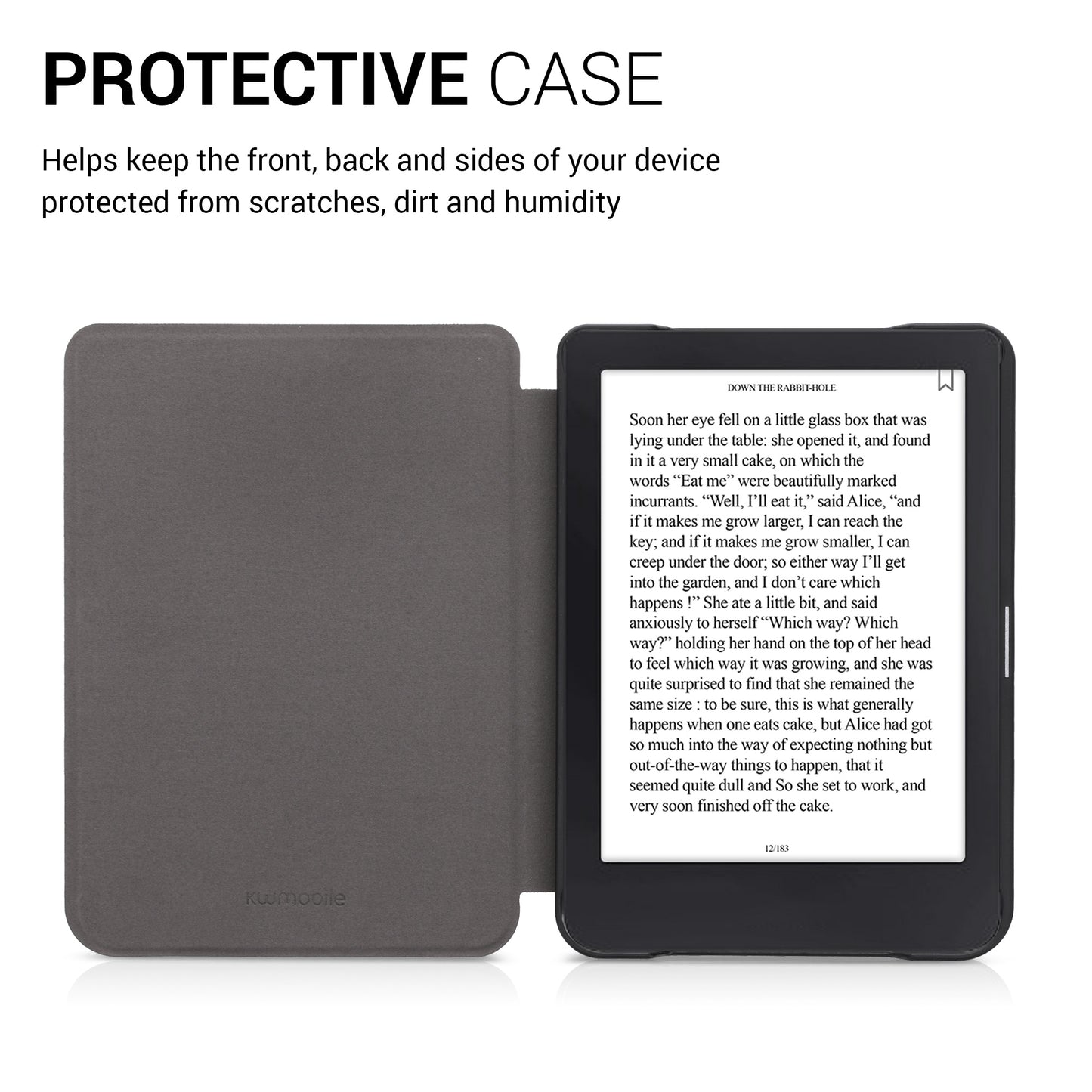 kwmobile Protective Case for Tolino Shine 3 - eReader Flip Case with Auto Sleep Function - Owl Sleep with Brown Mint Green